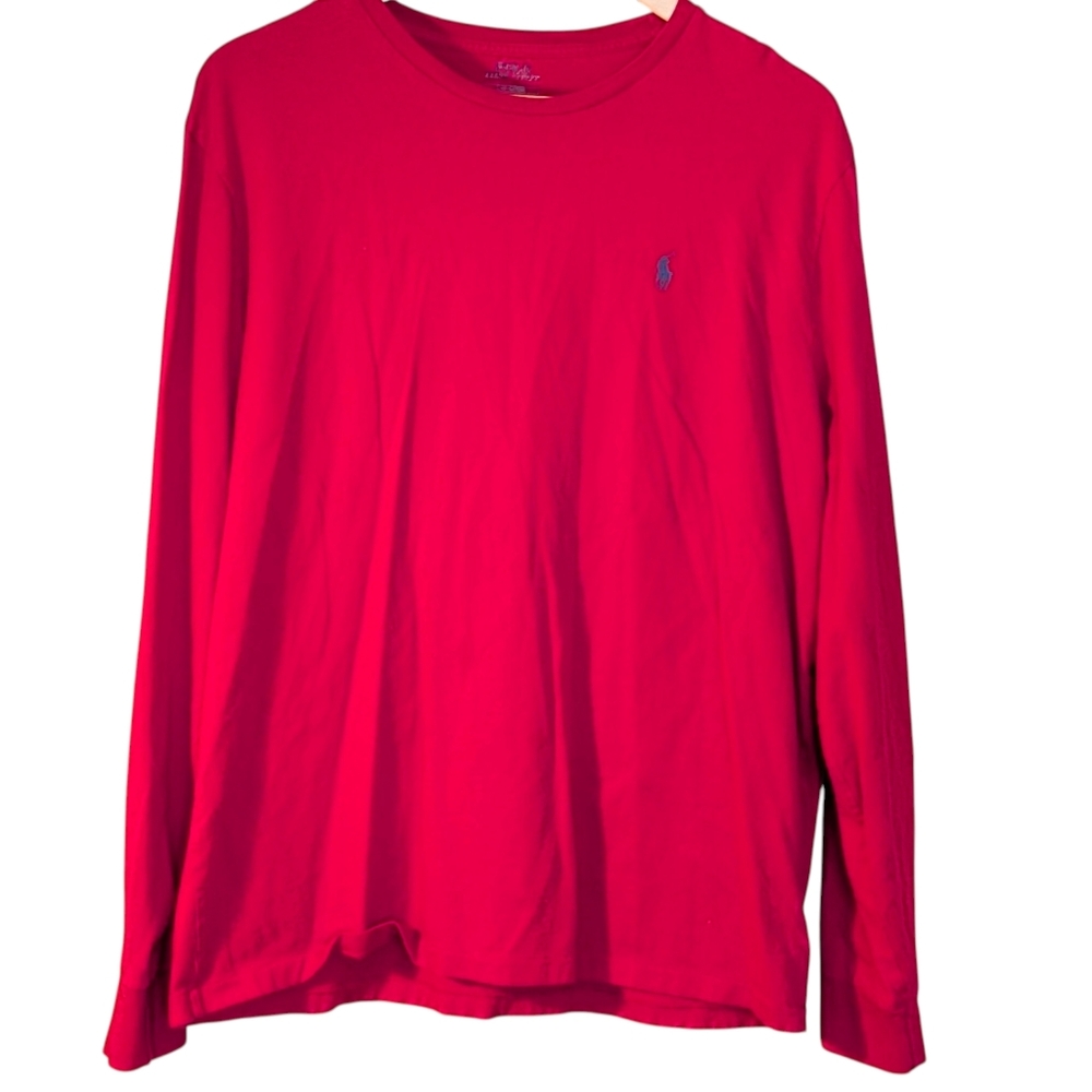Polo Ralph Lauren Long Sleeve Crew Tee Red L Preppy Classic Old Money Logo